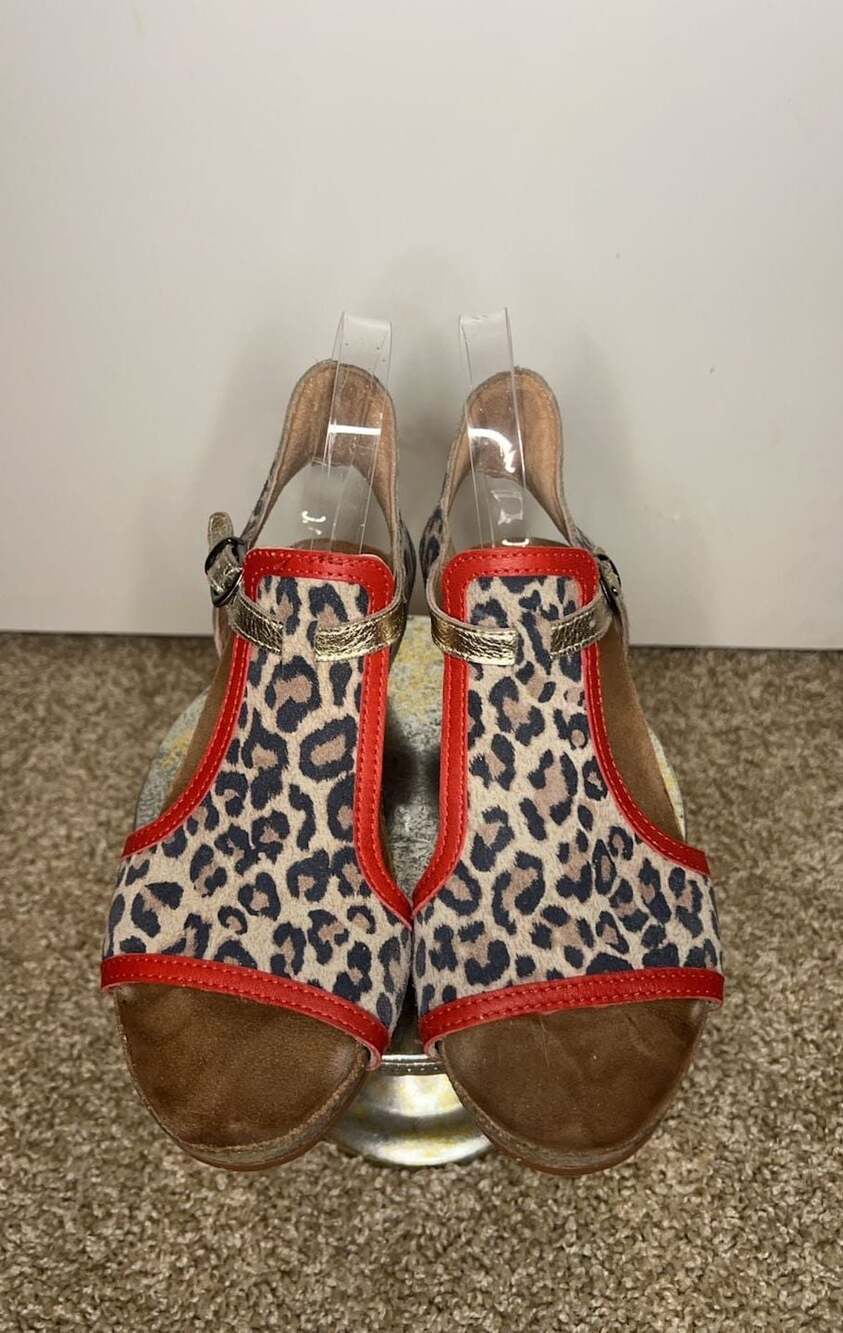 Naot Women's Leopard Print Wedge Sandals Size 37 - Picture 3 of 14